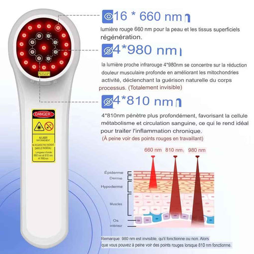 Appareil laser froid portable lumiére rouge