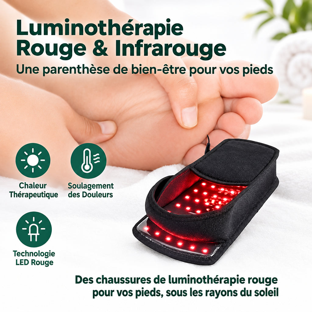 Chaussons Chauffants de Luminothérapie thérapie par la lumière rouge infrarouge