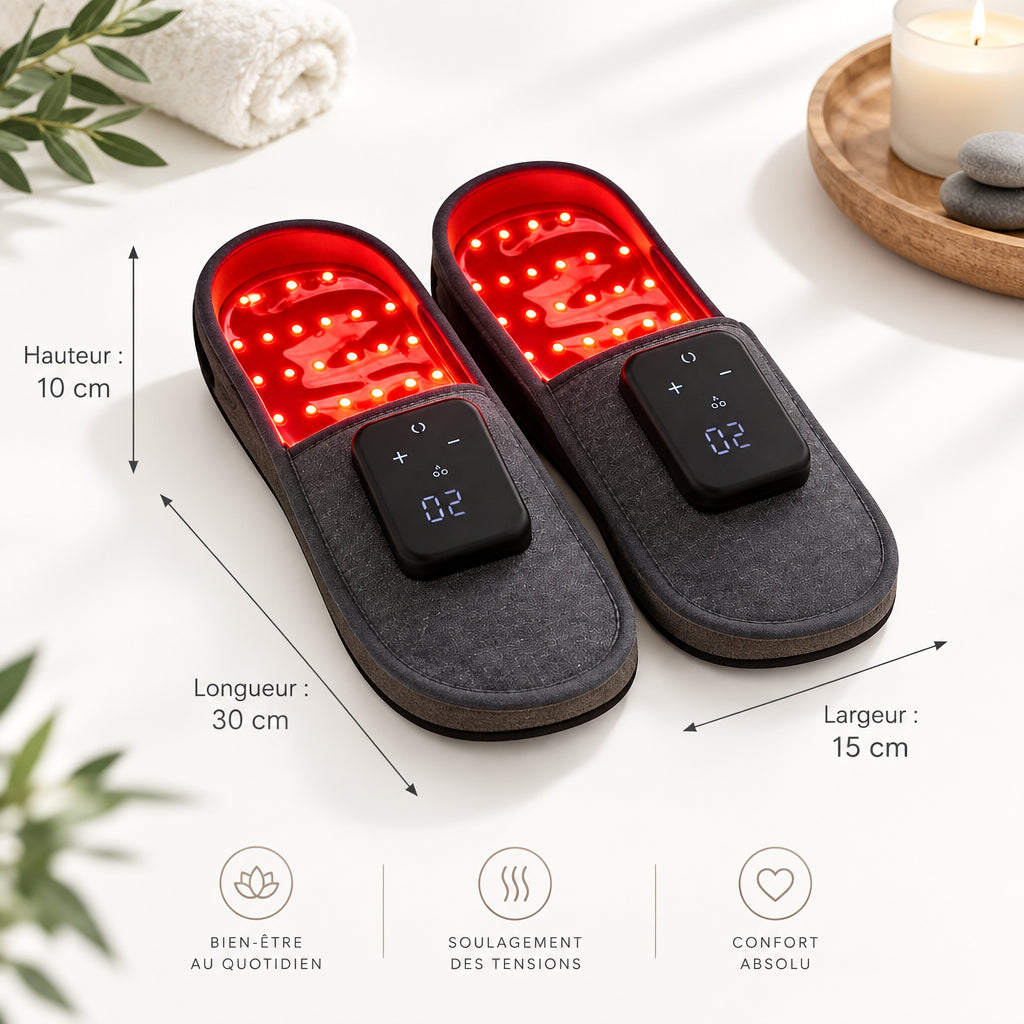 Chaussons de Luminothérapie Rouge et Infrarouge bien etre au quotidien