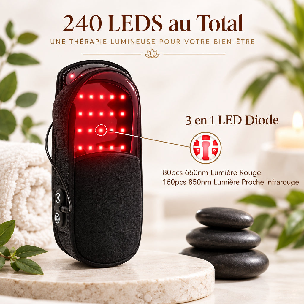 Chaussons de luminothérapie LED infrarouge pour soulager la douleur au pied