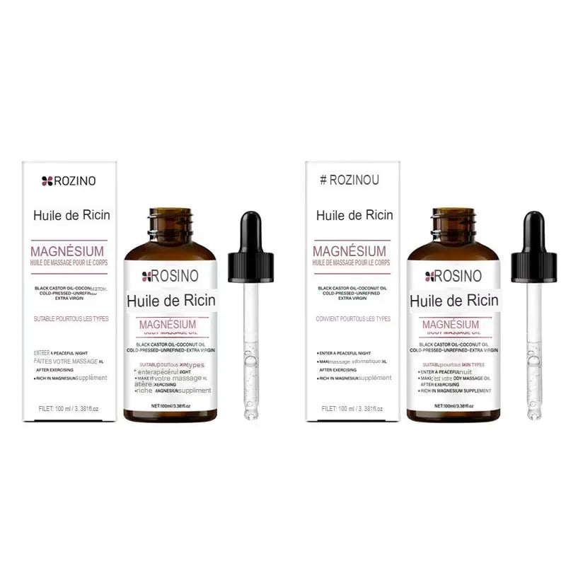 Huile de Massage Corporelle au Magnésium Ricin Noir par 2 