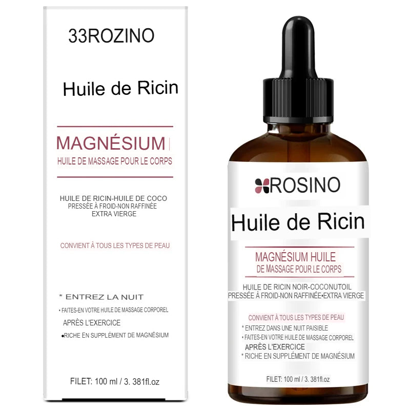 Huile de Massage Corporelle au Magnésium Ricin Noir unite