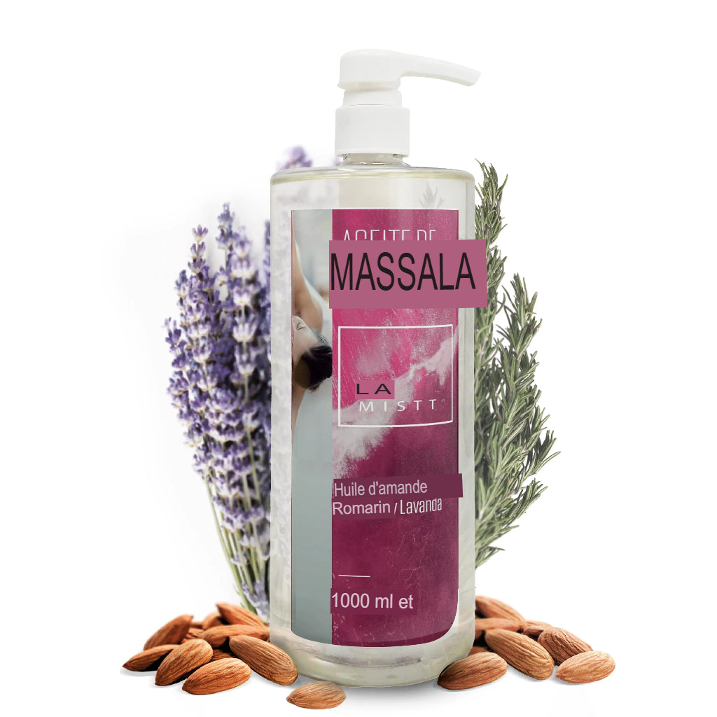 Huile de Massage Professionnelle Amande Douce, Romarin  Lavande