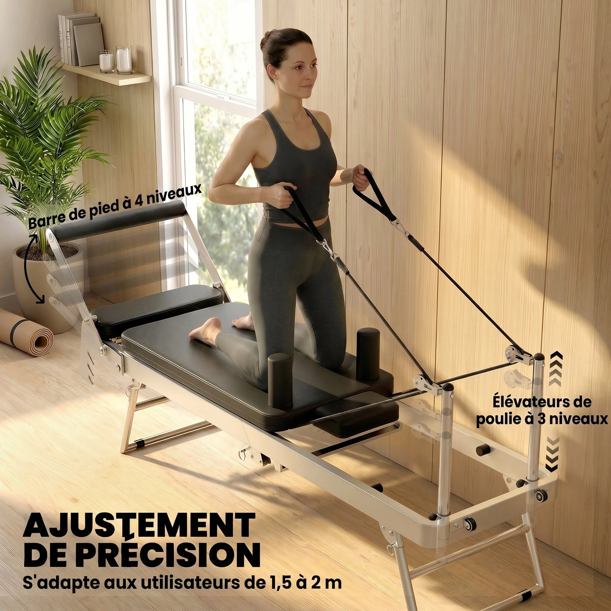 Machine Reformer Pilates Pliable s'adapte aux utilisateurs
