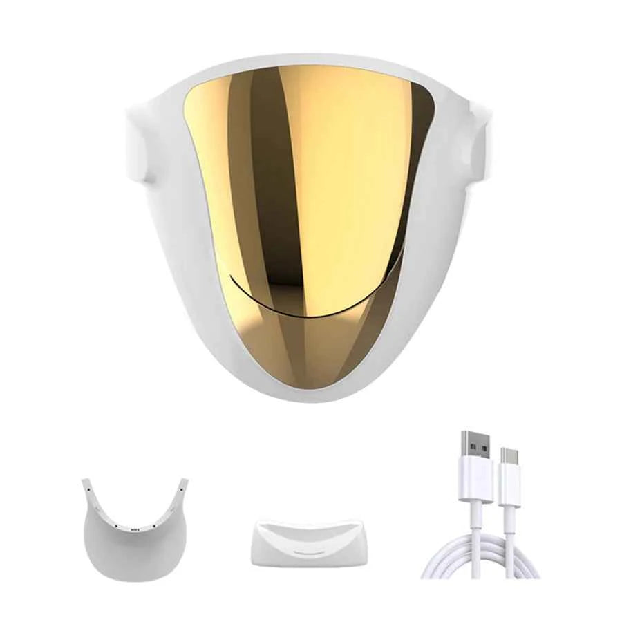 Masque facial LED à lumière rouge pour le visage et le cou,