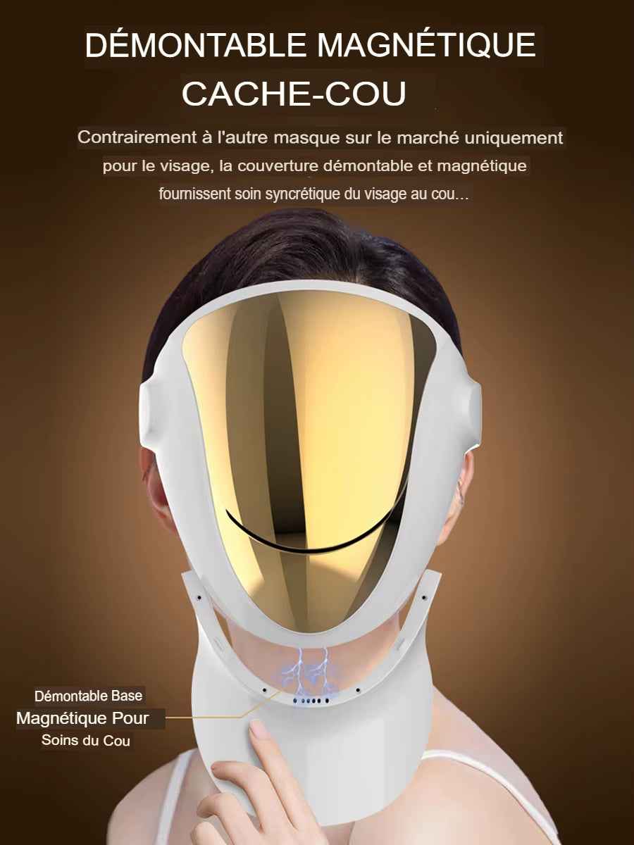 Masque facial LED cache cou démontable