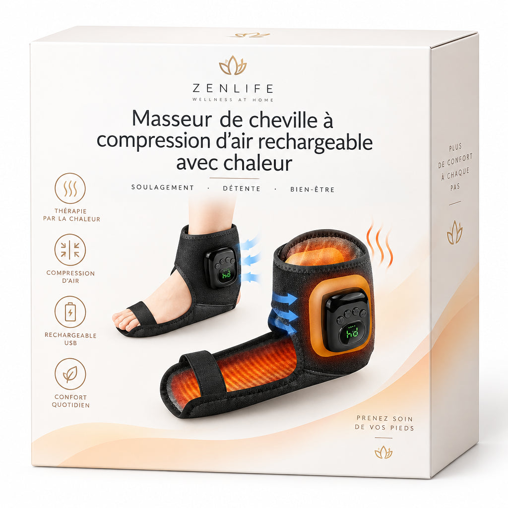 Masseur de cheville à compression d'air rechargeable avec chaleur