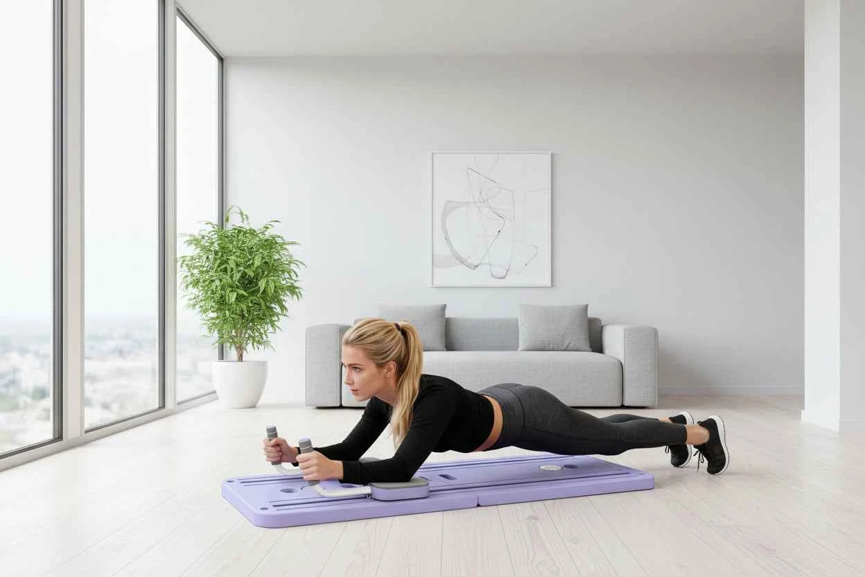 Plateforme de Pilates pliable avec système de retour automatique