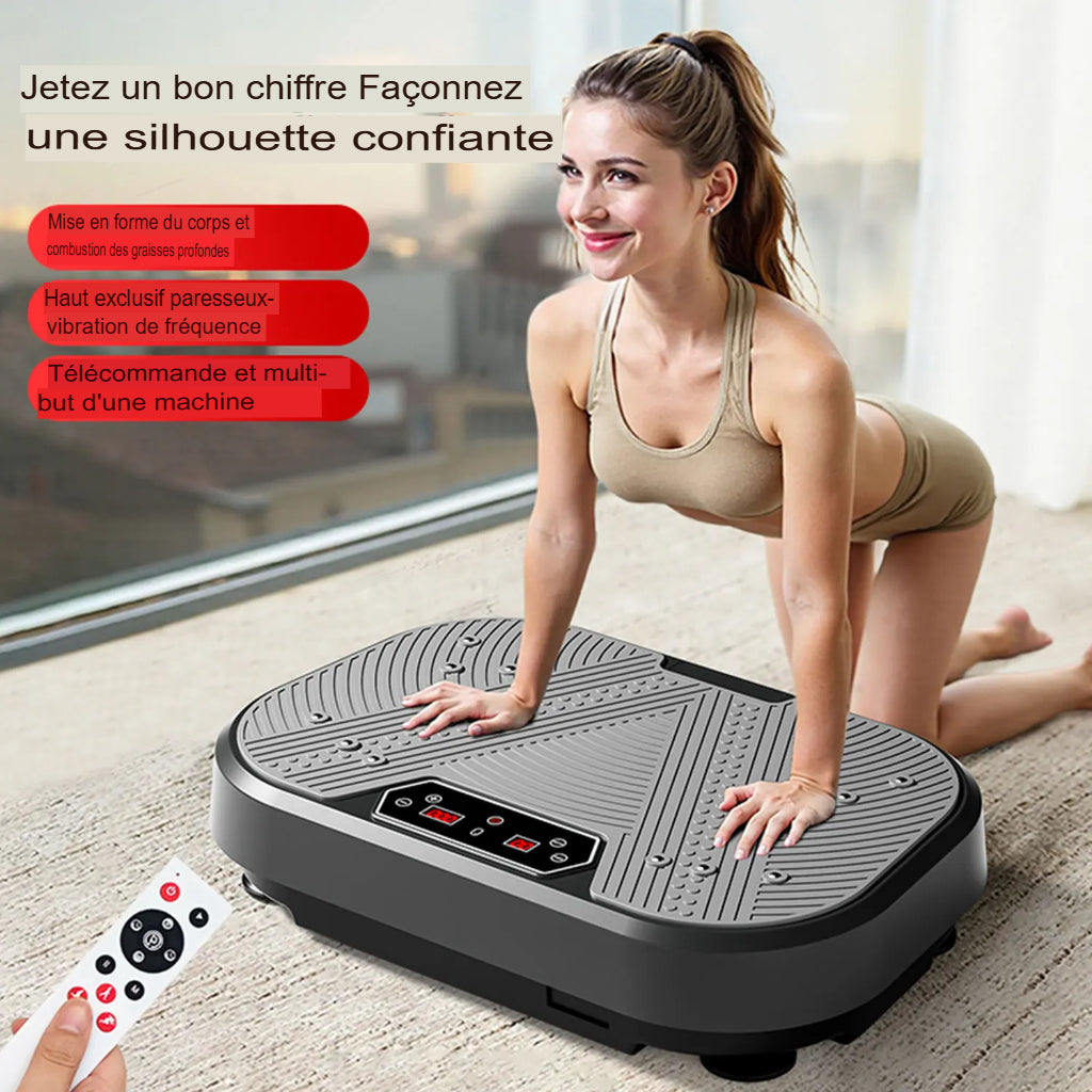 Plateforme vibrante d'exercice silhouette confiante