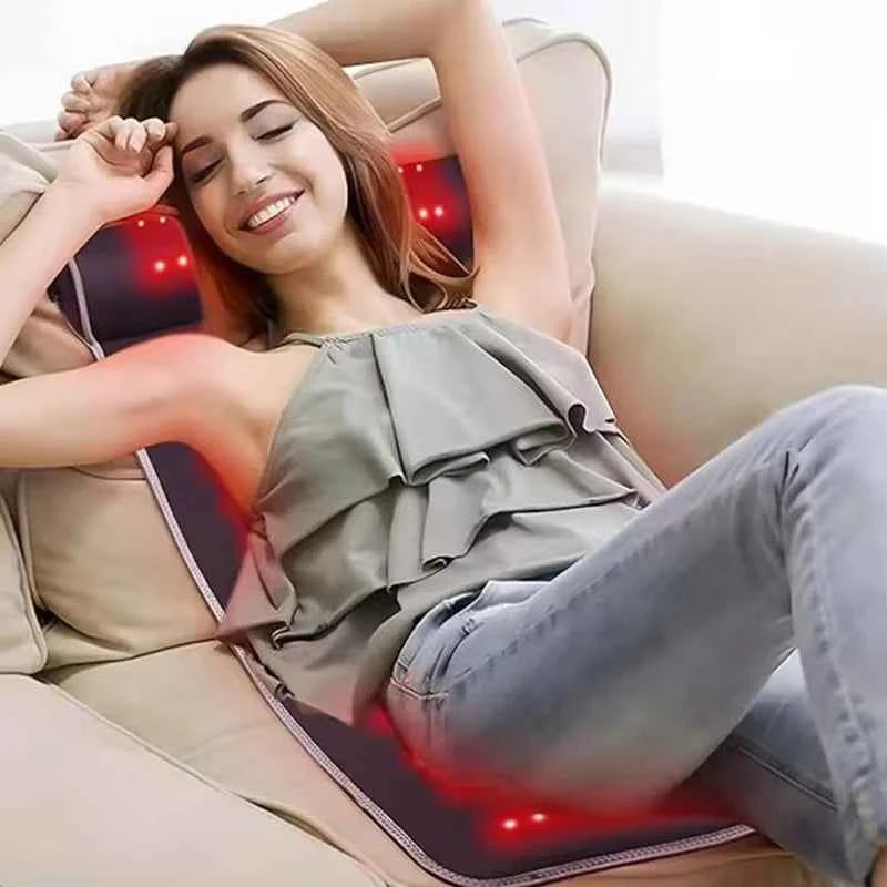 Tapis de massage à lumière infrarouge et coussin chauffant