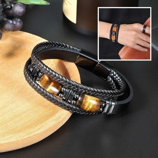 Bracelet pierre naturelle Finition noire