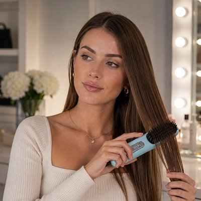 Brosse lissante chauffante rechargeable par usb
