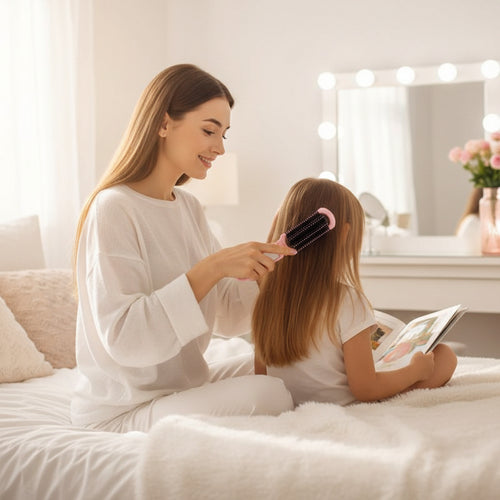Brosse pour cheveux miroir integré au manche