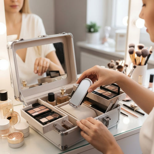 Brosse pour cheveux miroir intégre