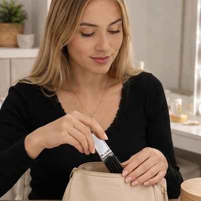 Brosse pour cheveux se range à plat