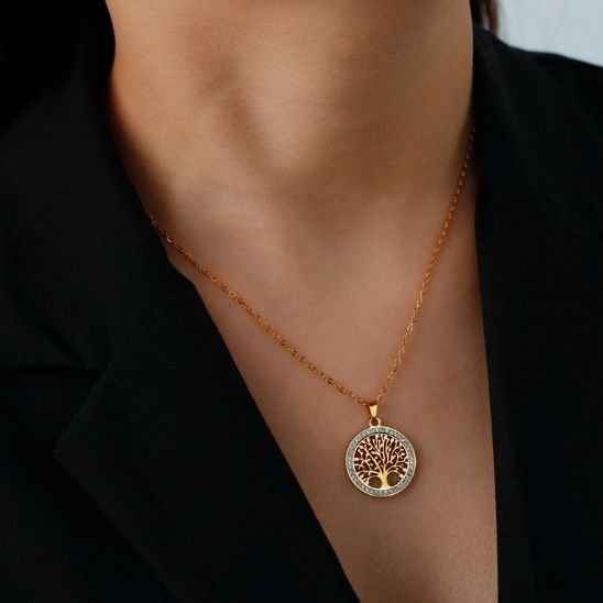 Collier arbre de vie  version doreé et argentée