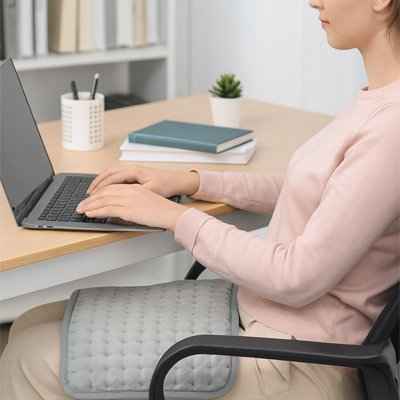 Coussin chauffant au bureau