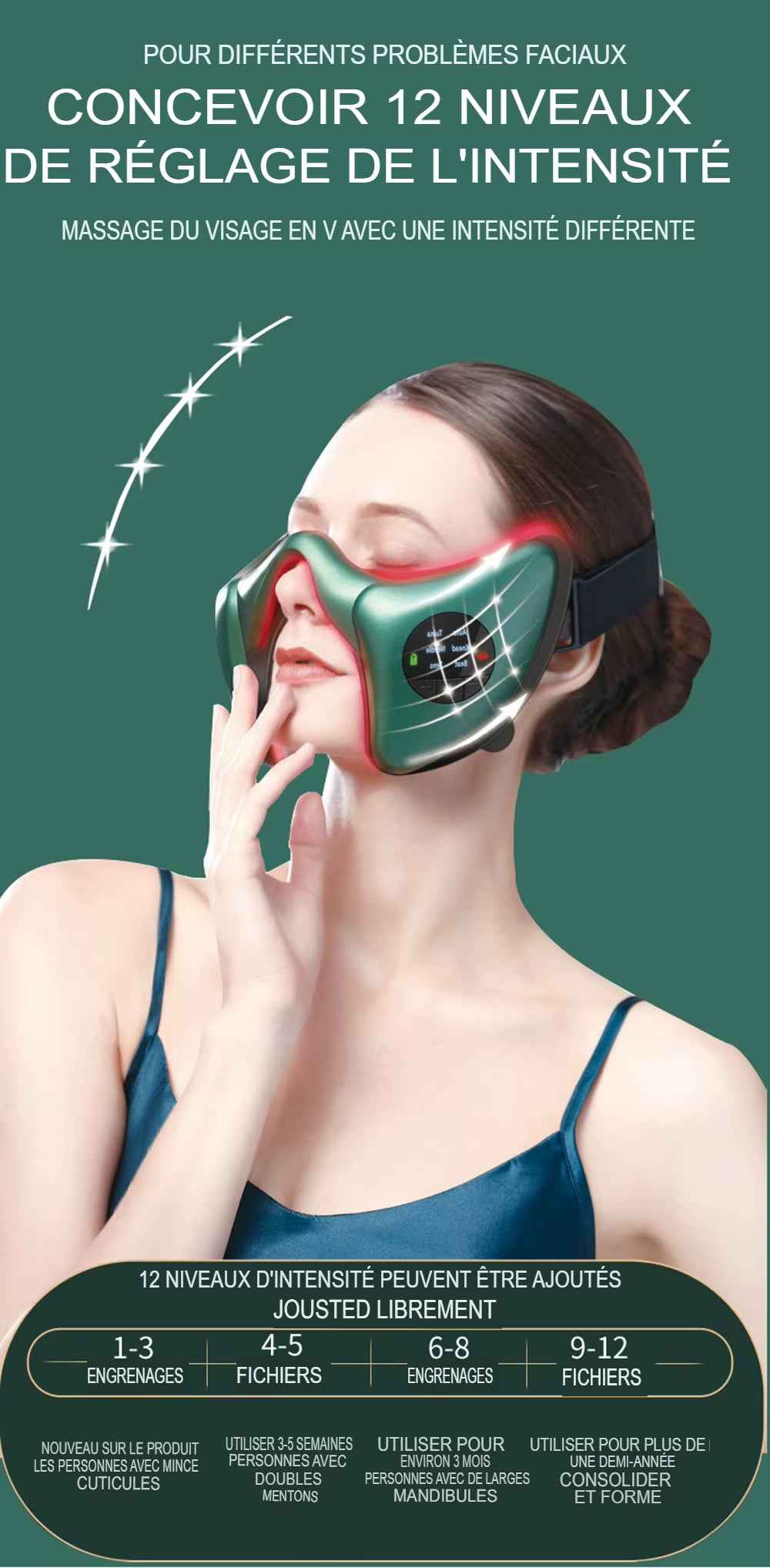 masseur facial 12 niveaux