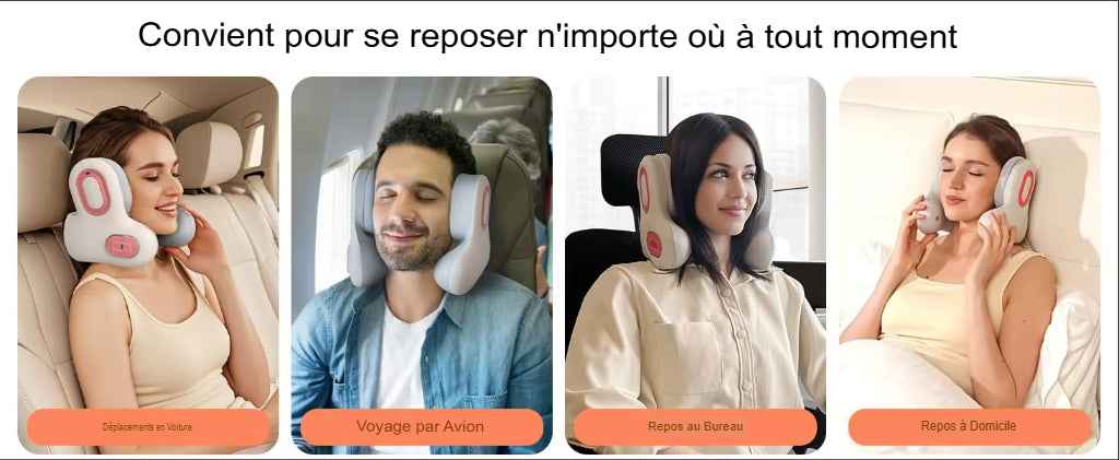 Oreiller de voyage avec masseur