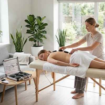 Pierre chaude massage ambiance spa
